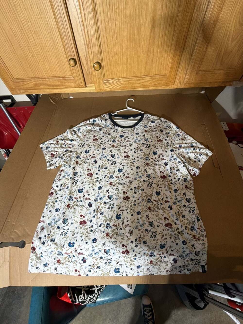 Perry Ellis Men's Floral Print Pima Cotton Crewneck Short Sleeve T-Shirt 3XLT
